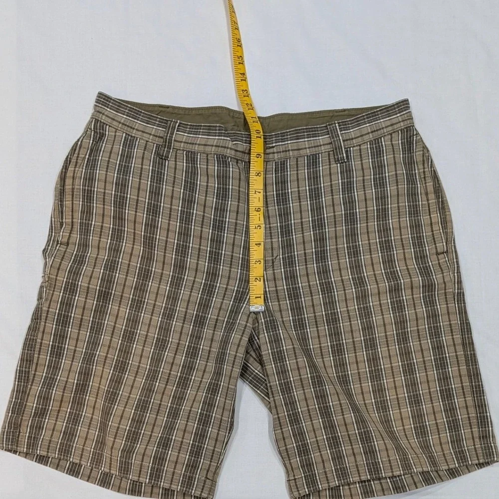 The North Face Mens Brown Plaid Hiking Shorts Size 36 Regular Outdoor Utility